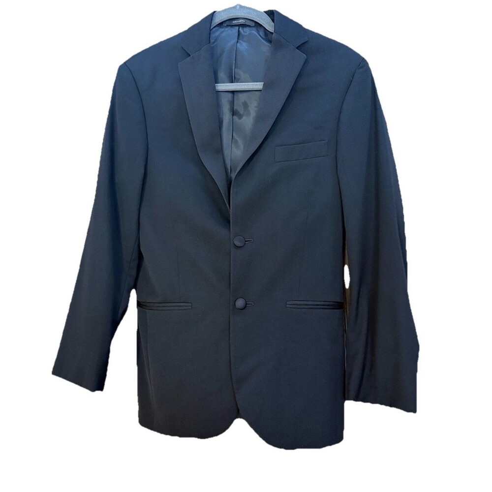 Vera Wang Black Mens FINE WORSTED WOOL Black Tuxedo Jacket 34S SLIM FIT
